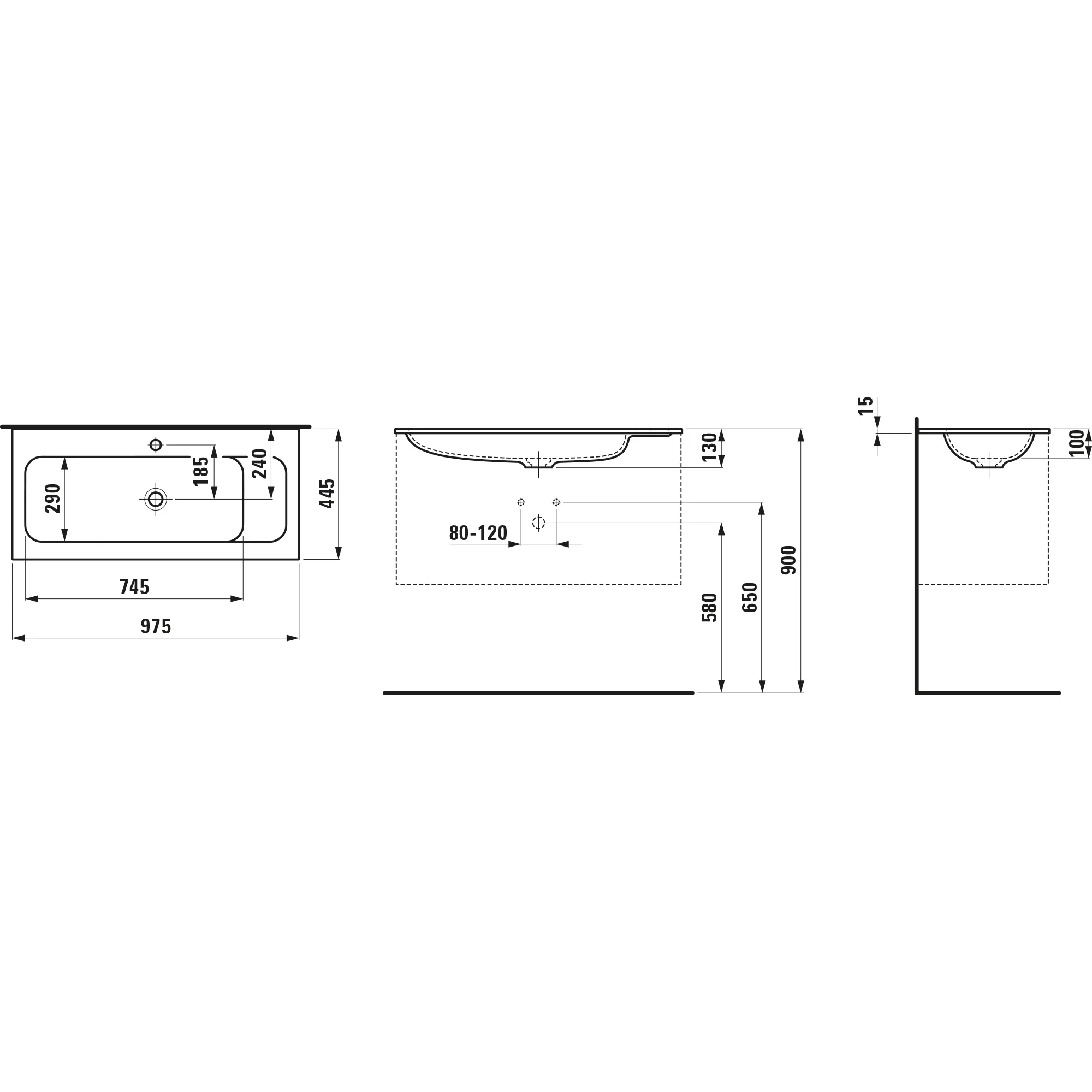 Laufen Möbelwaschtisch Slim MEDA 445x975x130 Marbond Ablage re 1 Hl o.Ül. weiß Laufen Möbelwaschtisch Slim MEDA 445x975x130 Marbond Ablage re 1 Hl o.Ül. weiß