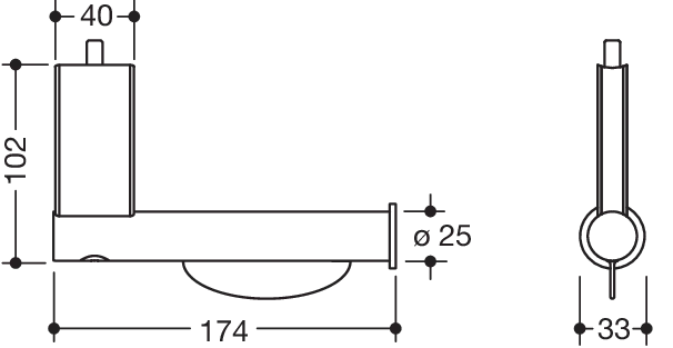 Aufrüstsatz Papierrollenhalter, d:32mm, Sys 900 weiß tiefmatt