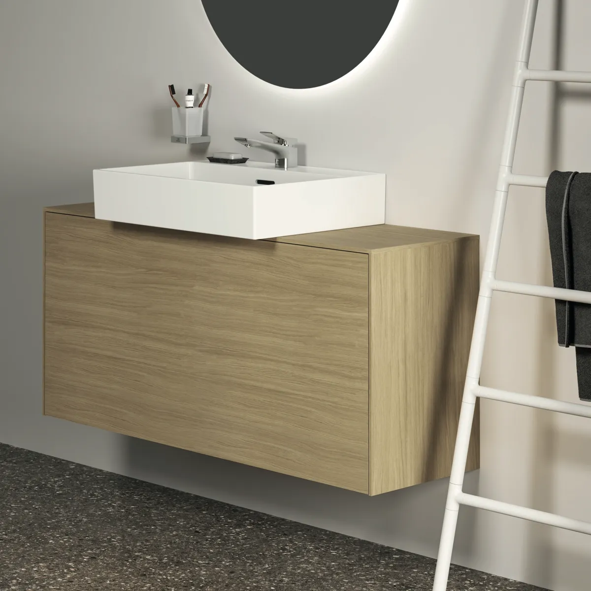 Ideal Standard Conca Cube T4504GN - Eckiger Zahnpflegebecher, Silver Storm Ideal Standard Conca Cube T4504GN - Eckiger Zahnpflegebecher, Silver Storm