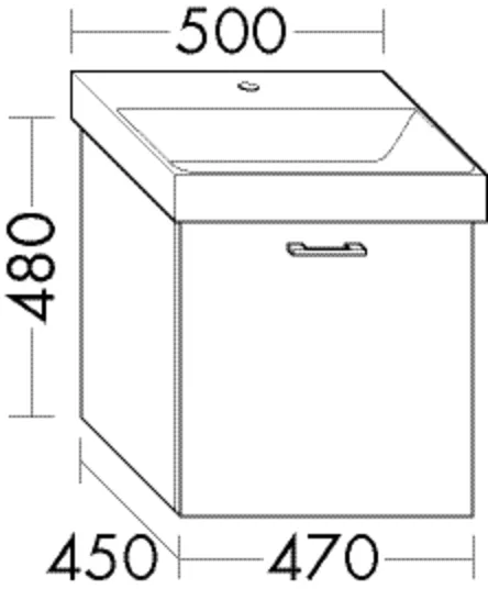 Waschtischunterschrank Sys30 von burgbad – 470 mm breit, 480 mm hoch, 1 Auszug, SilentSystem für geräuscharmes Schließen Waschtischunterschrank Sys30 von burgbad – 470 mm breit, 480 mm hoch, 1 Auszug, SilentSystem für geräuscharmes Schließen