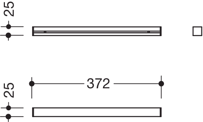 HEWI Ablage in 37,2 × 2,5 cm