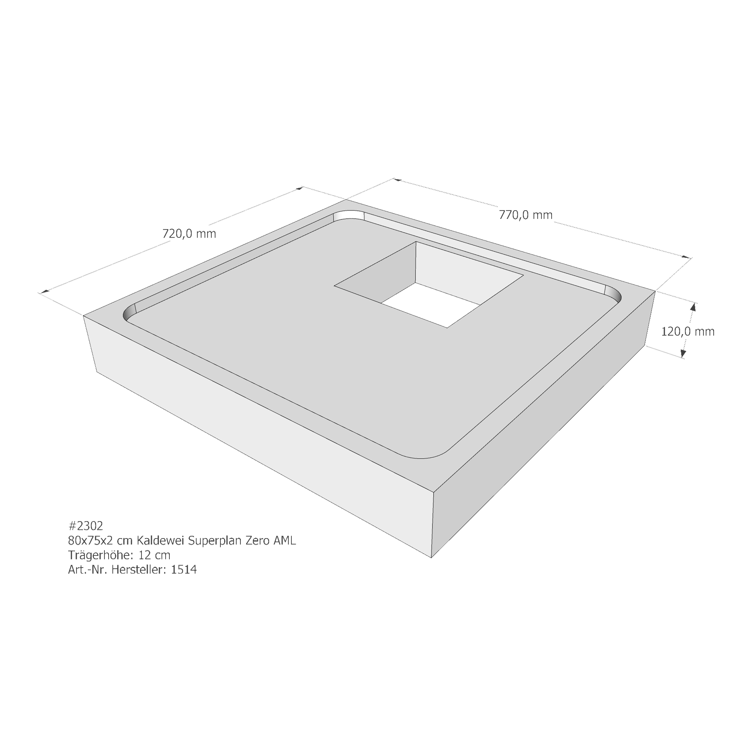 Duschwannenträger für Kaldewei Superplan Zero 80 × 75 × 2 cm Breite: 75 cm / Länge: 80 cm Duschwannenträger für Kaldewei Superplan Zero 80 × 75 × 2 cm Breite: 75 cm / Länge: 80 cm