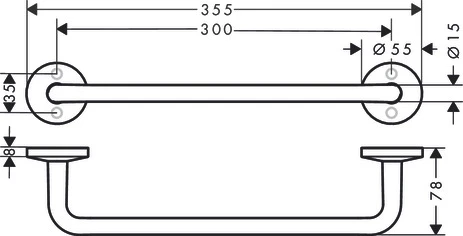 Hansgrohe AXOR Universal Circular Haltestange, Polished Nickel