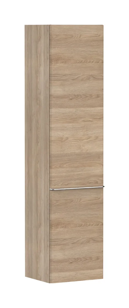 Hansgrohe Xelu Q Hochschrank Eiche Natur, 400x350 mm, Türanschlag links, verchromte Griffe