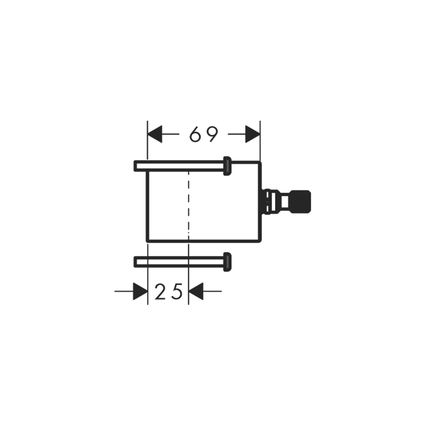 Verlängerung Axor Starck Organic F-Set Thermostat UP 12x12 chrom