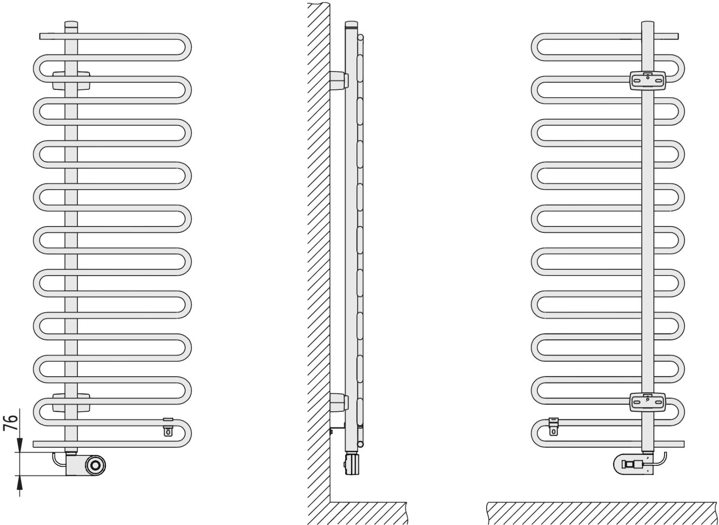 Kermi Design-Elektroheizkörper „Icaro®-E“ 60 × 142,1 cm in Weiß