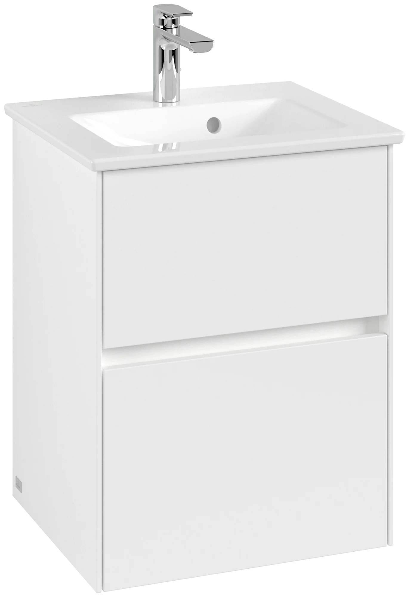 Villeroy & Boch Waschbeckenunterschrank Collaro C141B0, White Matt, 472x609,5x404 mm, mit Beleuchtung und SoftClosing, Wandmontage