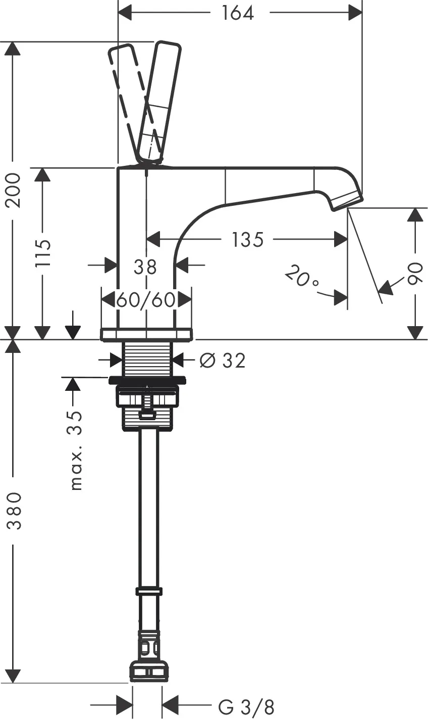 Hansgrohe AXOR Citterio E Mischer, Chrom Hansgrohe AXOR Citterio E Mischer, Chrom