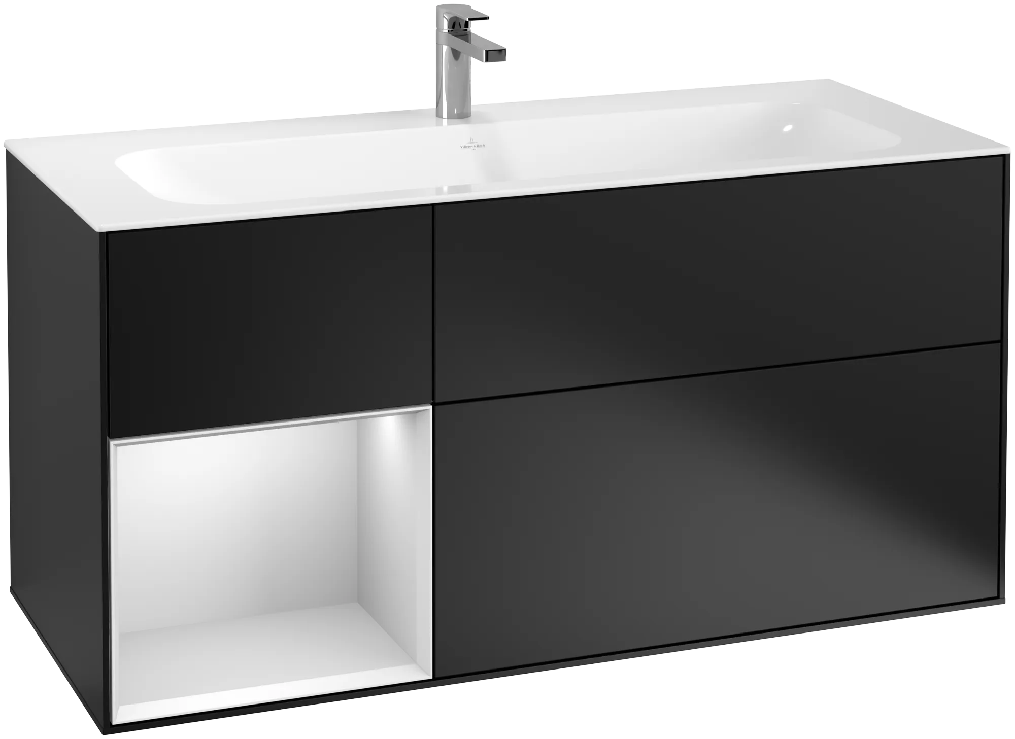 Villeroy & Boch Finion Waschbeckenunterschrank G06, 1196x591x498mm, Black Matt/Lacquer