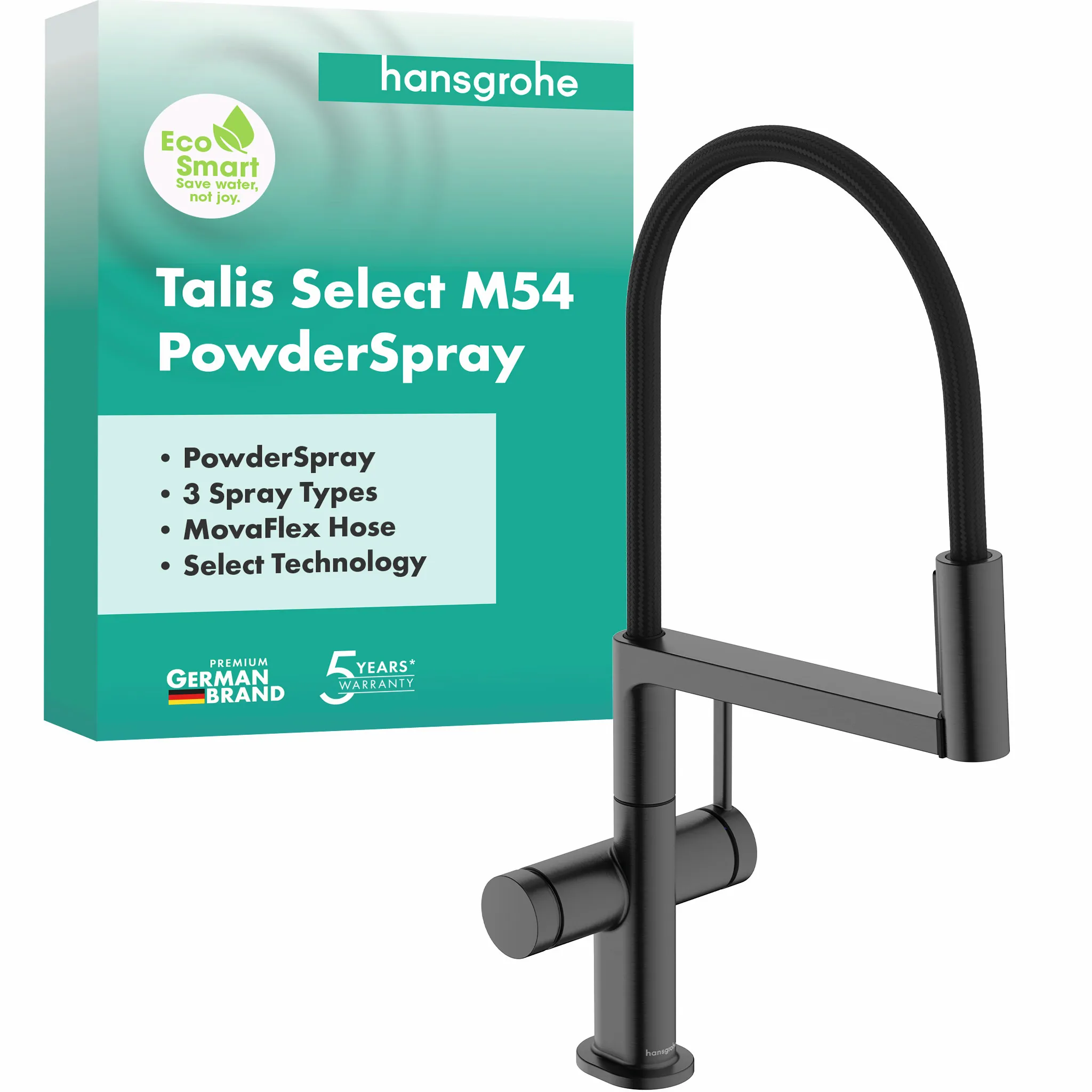 Hansgrohe Talis Select M54 PowderSpray Einhebel-Küchenmischer Semi-Pro, Brushed Black Chrome Hansgrohe Talis Select M54 PowderSpray Einhebel-Küchenmischer Semi-Pro, Brushed Black Chrome