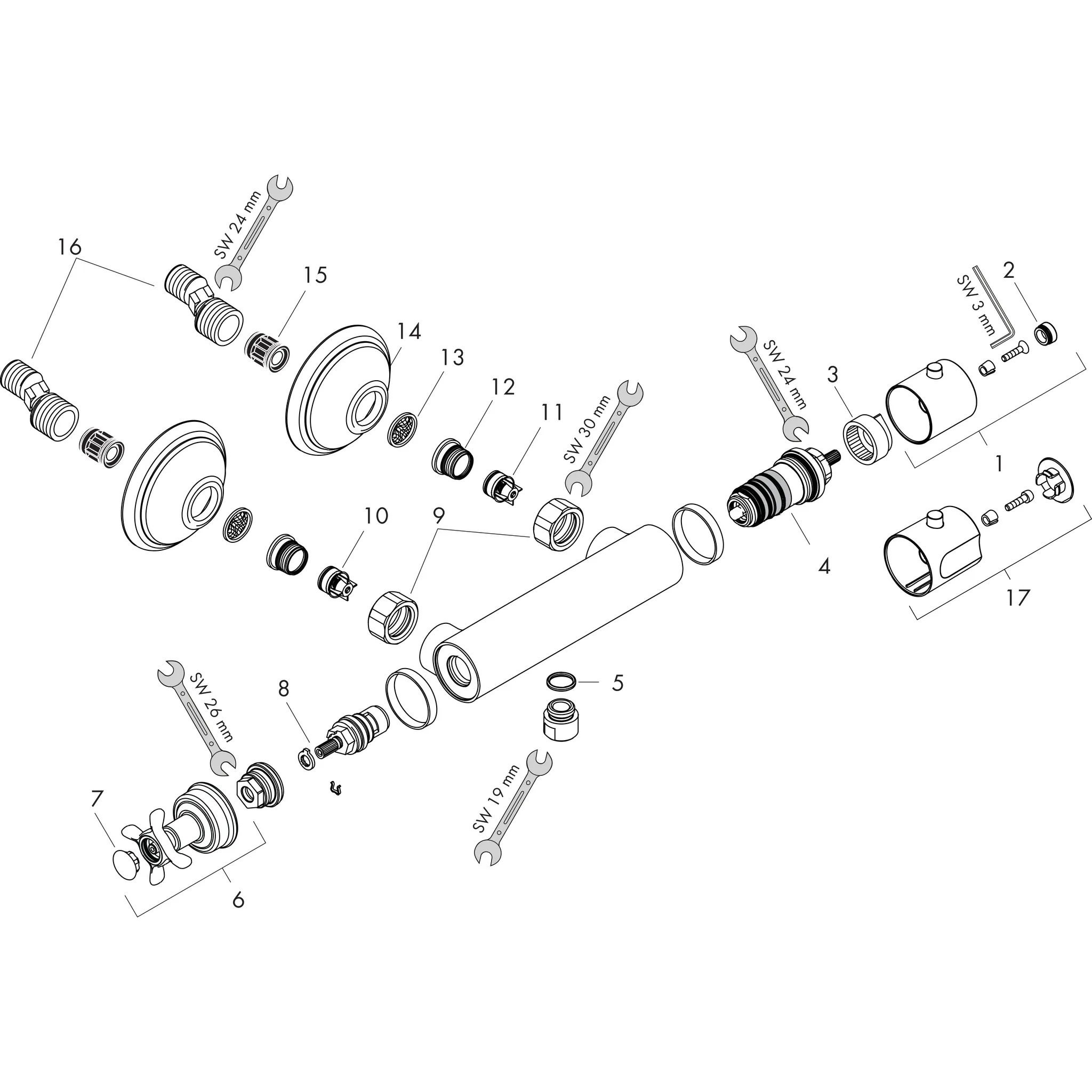 Thermostatmischer Aufputz Axor Montreux chrom für Brause