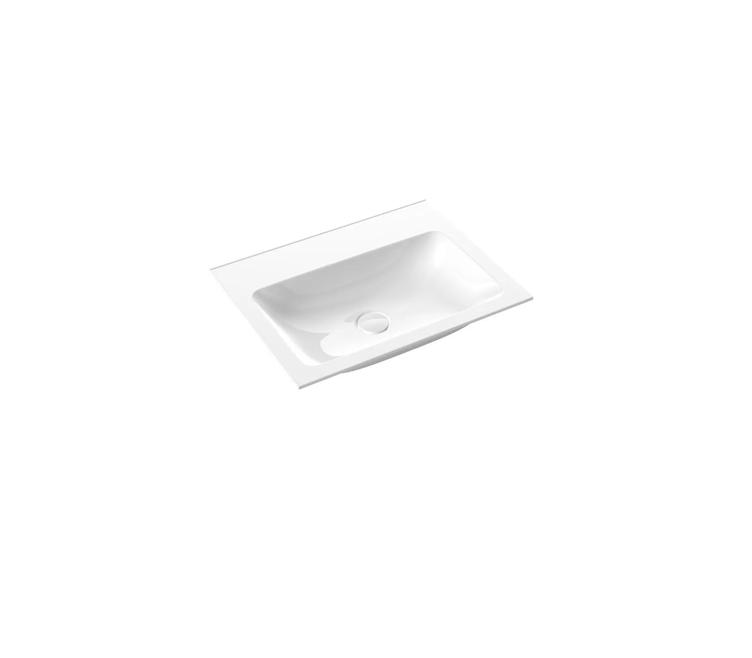 Waschbecken evo, 2x Bohrung, 611 mm, weiss Waschbecken evo, 2x Bohrung, 611 mm, weiss