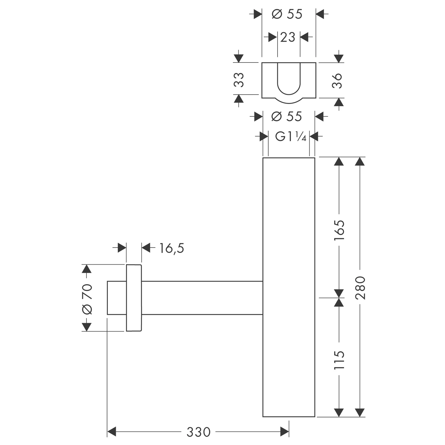 Design Siphon Flowstar Axor chrom Design Siphon Flowstar Axor chrom