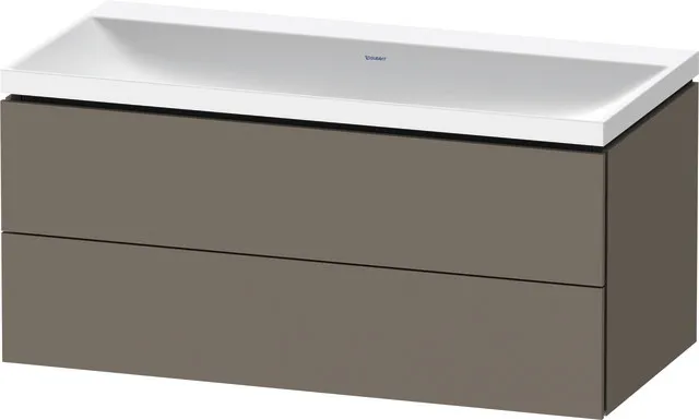 Duravit Möbelset c-shaped Set wandhängend wandhängend „L-Cube“ 100 × 48 × 48 cm Flannel Grey Seidenmatt