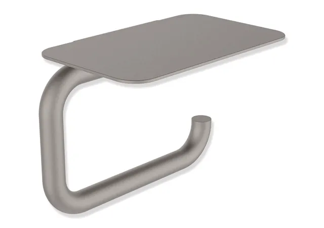 WC-Papierhalter mit Ablage, Edelstahl, pulverbeschichtet, Breite 158 mm, Höhe 114 mm, Durchmesser 15 mm, Ablage 147 mm breit, 94 mm tief, in Farbe DC (Schwarz tiefmatt) WC-Papierhalter mit Ablage, Edelstahl, pulverbeschichtet, Breite 158 mm, Höhe 114 mm, Durchmesser 15 mm, Ablage 147 mm breit, 94 mm tief, in Farbe DC (Schwarz tiefmatt)