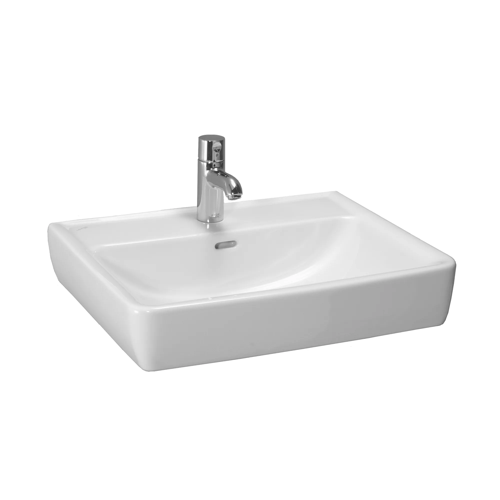 Aufsatzwaschtisch PRO A 480x600x170 1 Hahnloch mit Überlauf weiß