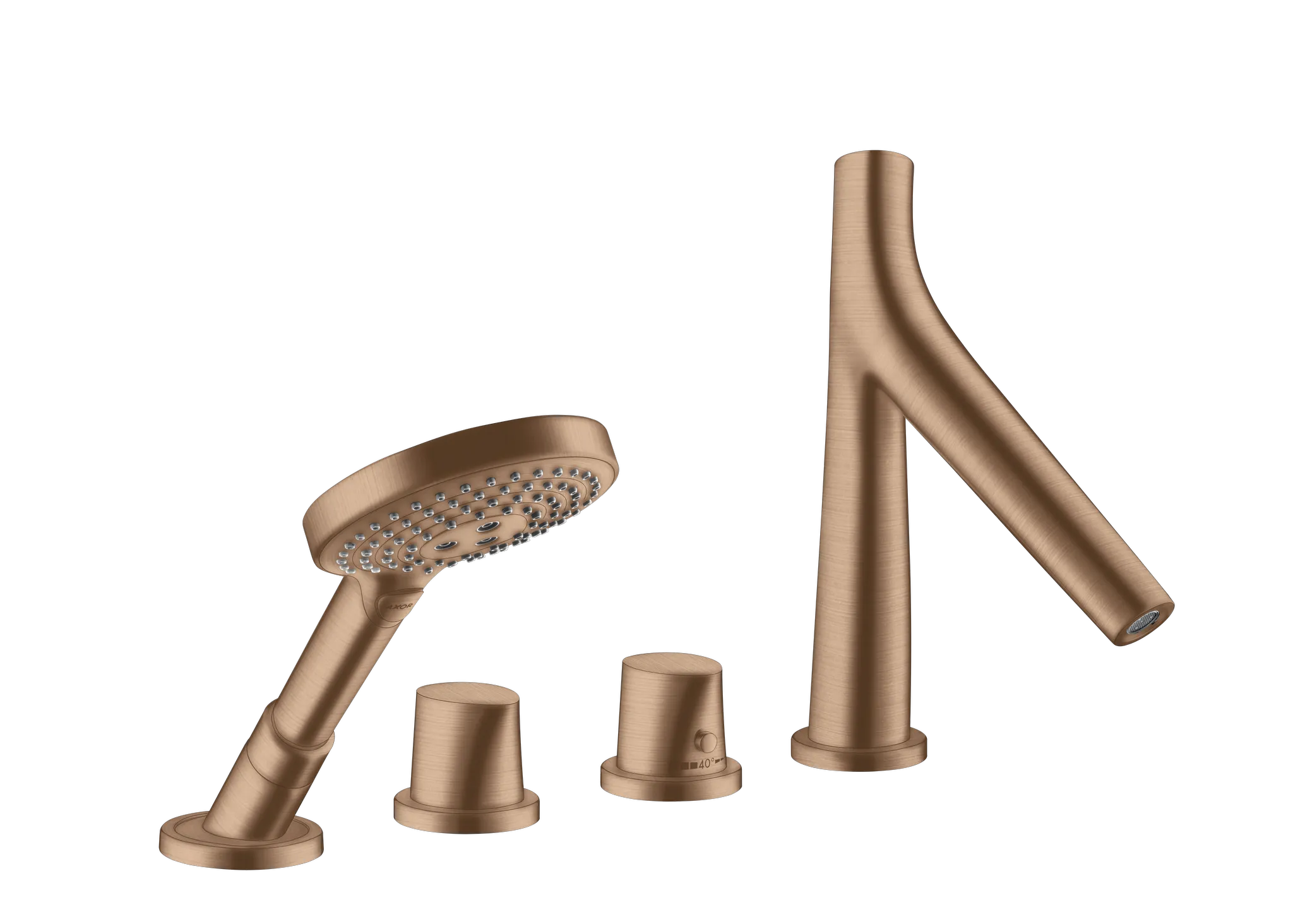 Hansgrohe AXOR Starck Organic Mischer 4-Loch Wannenrandarmatur mit Thermostat Brushed Red Gold