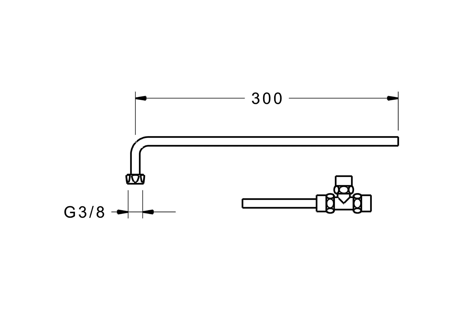 HansaMINIMAT Rohr HansaMINIMAT 6638 CU-Rohr chr, Chrom
