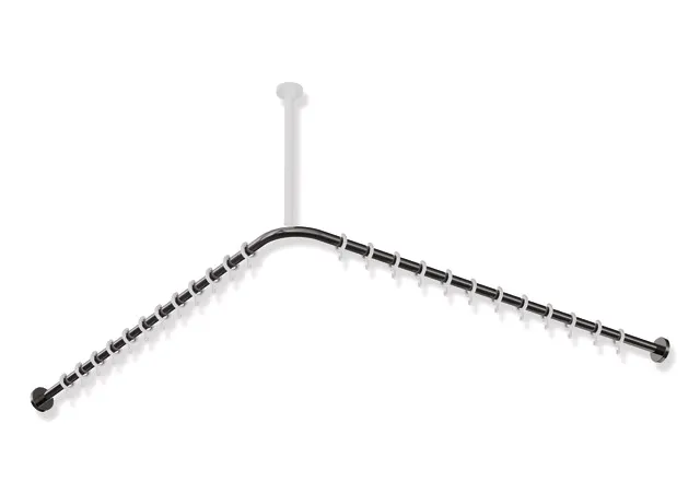 Vorhangstange des Systems 900, Edelstahl, PVD, Achsmaß 1187 x 1187 mm, kürzbar, D: 25 mm, mit 24 Vorhangringen aus POM, in Farbe CK (Messing glänzend) Vorhangstange des Systems 900, Edelstahl, PVD, Achsmaß 1187 x 1187 mm, kürzbar, D: 25 mm, mit 24 Vorhangringen aus POM, in Farbe CK (Messing glänzend)
