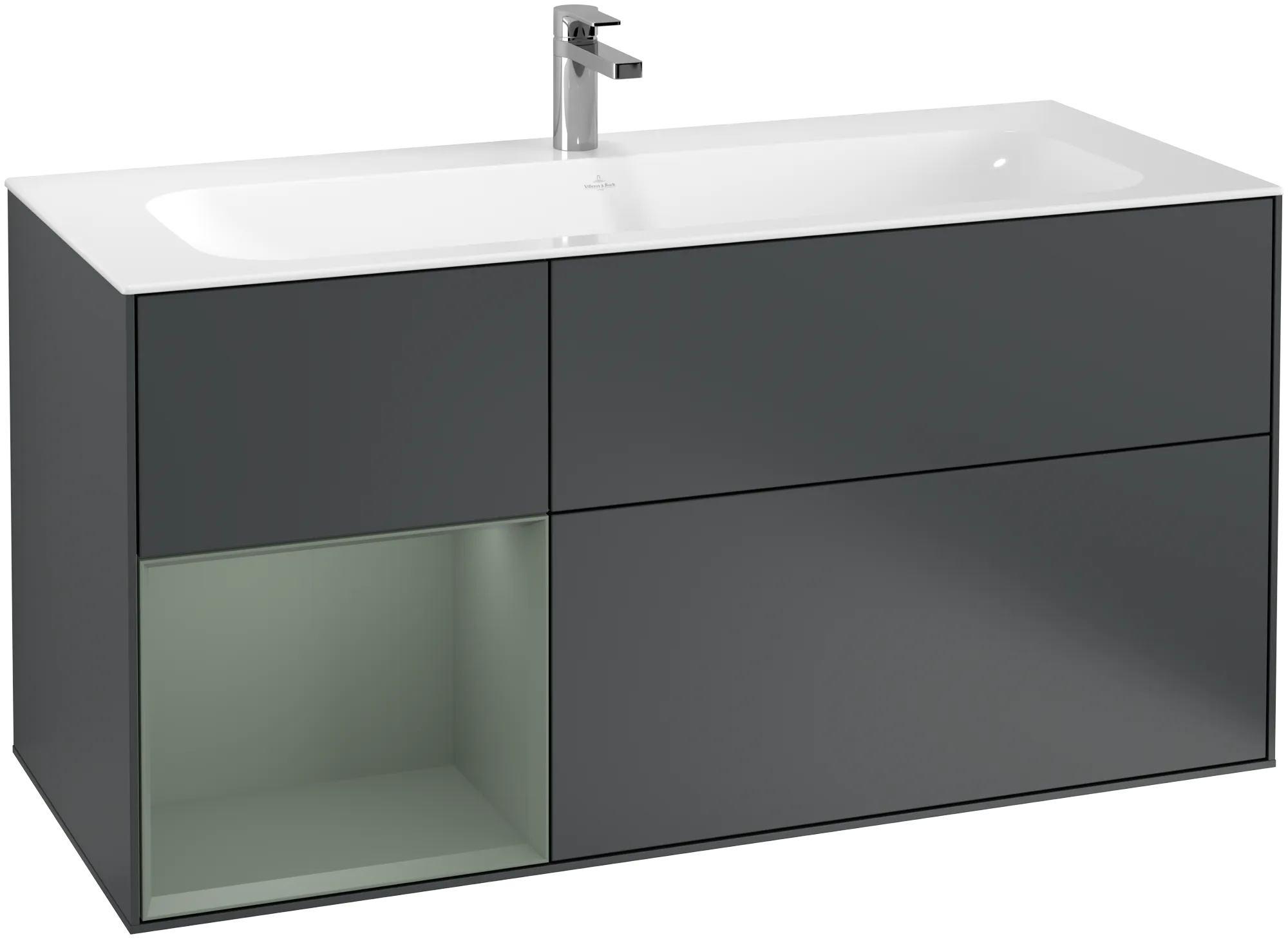 Villeroy & Boch Finion Waschbeckenunterschrank G06, 1196x591x498mm, Midnight Blue Matt Lacquer / Olive Matt Lacquer