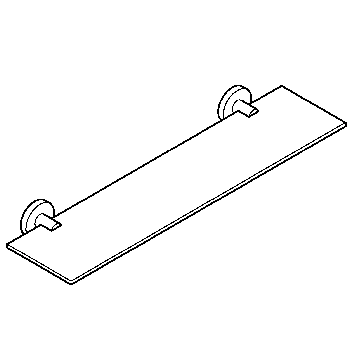 Glasablage Essentials 40799_1, Material Glas/Metall, 530 mm, chrom