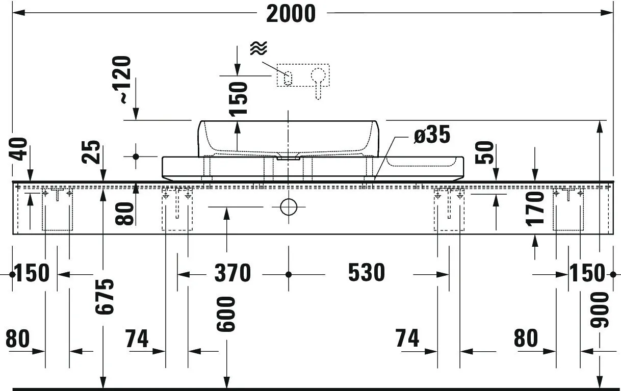 Duravit Aufsatzwaschtisch inkl. Natursteinkonsole „Qatego“ 100 × 41 × 90 cm in Weiß Hochglanz Duravit Aufsatzwaschtisch inkl. Natursteinkonsole „Qatego“ 100 × 41 × 90 cm in Weiß Hochglanz