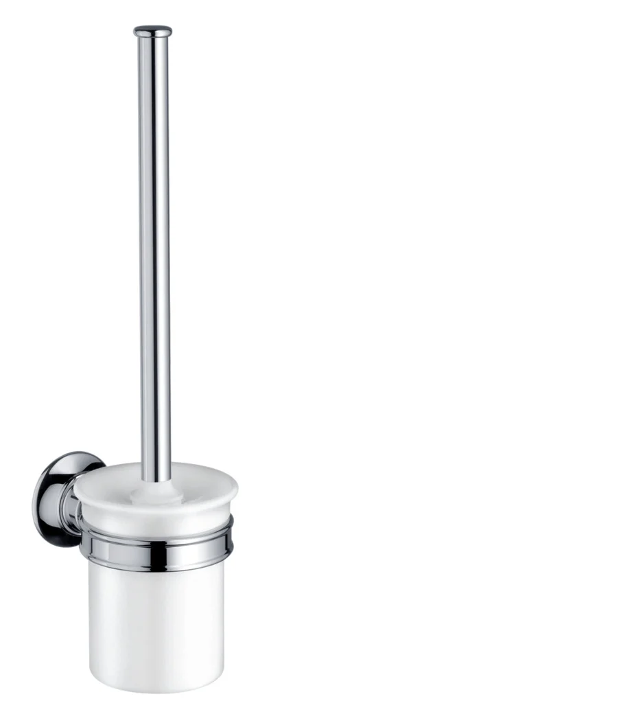 Hansgrohe AXOR Montreux WC-Bürstenhalter Wandmontage Chrom, herausnehmbarer Porzellaneinsatz, Bohrabstand 35 mm, Bohrloch-Durchmesser 6 mm