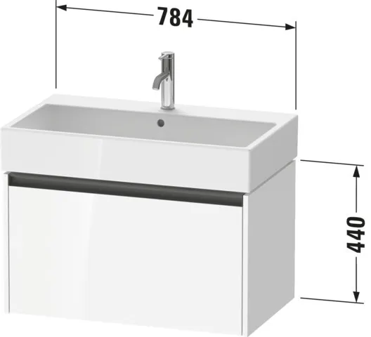 Duravit Waschtischunterschrank wandhängend „Ketho.2“ 78,4 × 44 × 46 cm in Eiche Natur