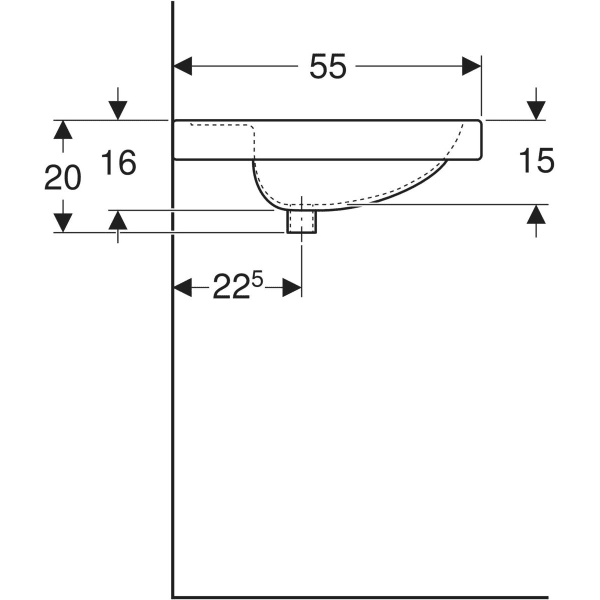 Wandwaschtisch „Preciosa“, rechteckig 130 × 55 cm in weiß alpin