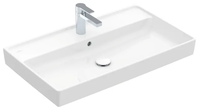 Villeroy & Boch Schrankwaschtisch aus TitanCeram geschliffen „Collaro“ 800 × 465 × 160 mm, mit Hahnlochbohrung, Hahnlochposition mittig in Weiß Alpin Villeroy & Boch Schrankwaschtisch aus TitanCeram geschliffen „Collaro“ 800 × 465 × 160 mm, mit Hahnlochbohrung, Hahnlochposition mittig in Weiß Alpin