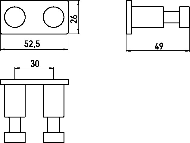 emco Hakenleiste mit 2 Haken „system 2“ in chrom, Befestigung verdeckt