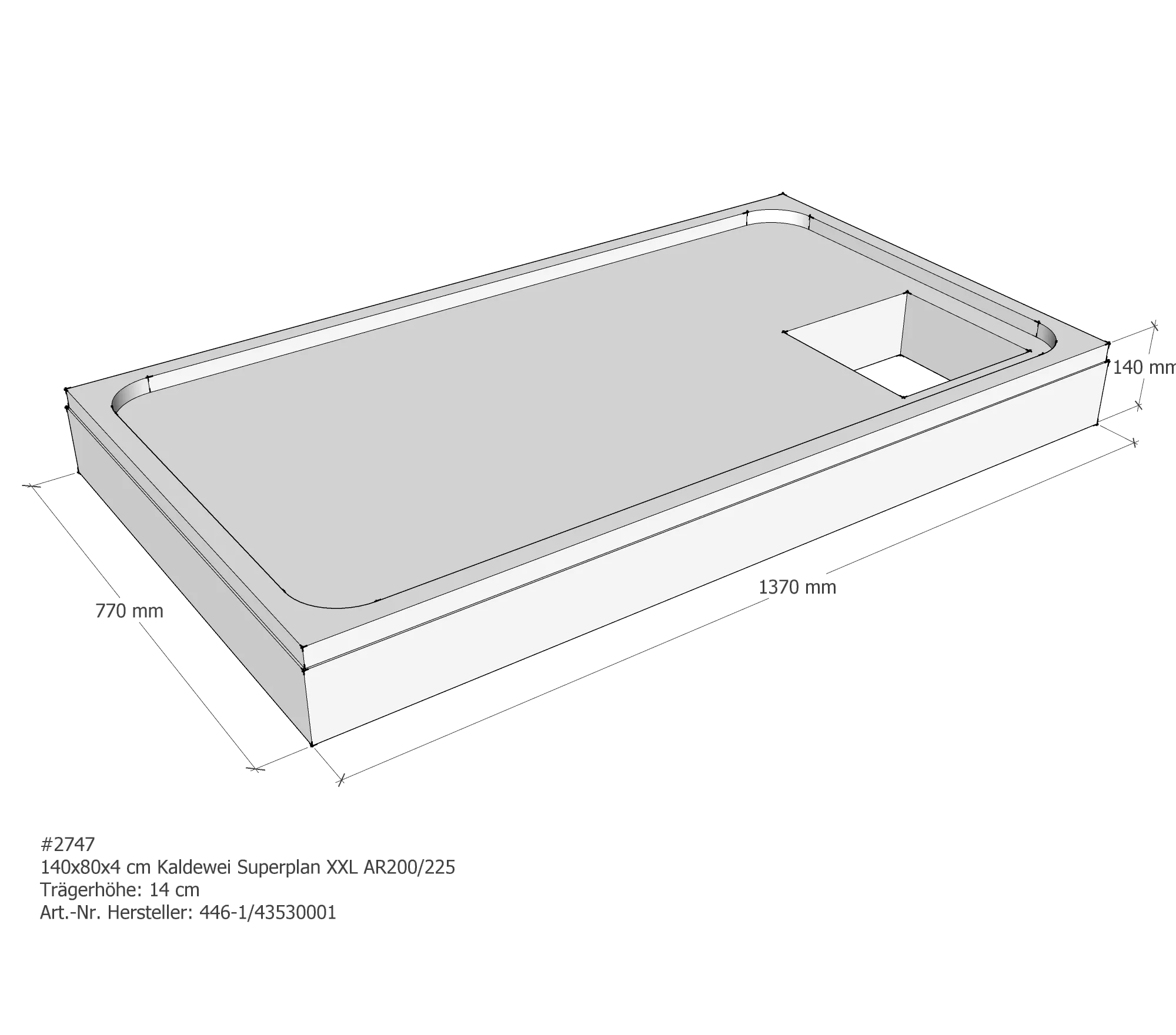 Duschwannenträger passend für Kaldewei Superplan XXL 140 × 80 × 4 cm Duschwannenträger passend für Kaldewei Superplan XXL 140 × 80 × 4 cm