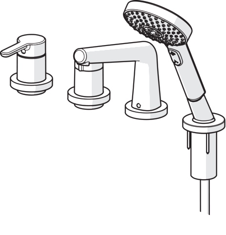 Einhebelmischer Fertigmontageset für Wanne/Brause DESIGNO Style 5312 Rosette rund 3-strahlig DN15 Chrom Einhebelmischer Fertigmontageset für Wanne/Brause DESIGNO Style 5312 Rosette rund 3-strahlig DN15 Chrom