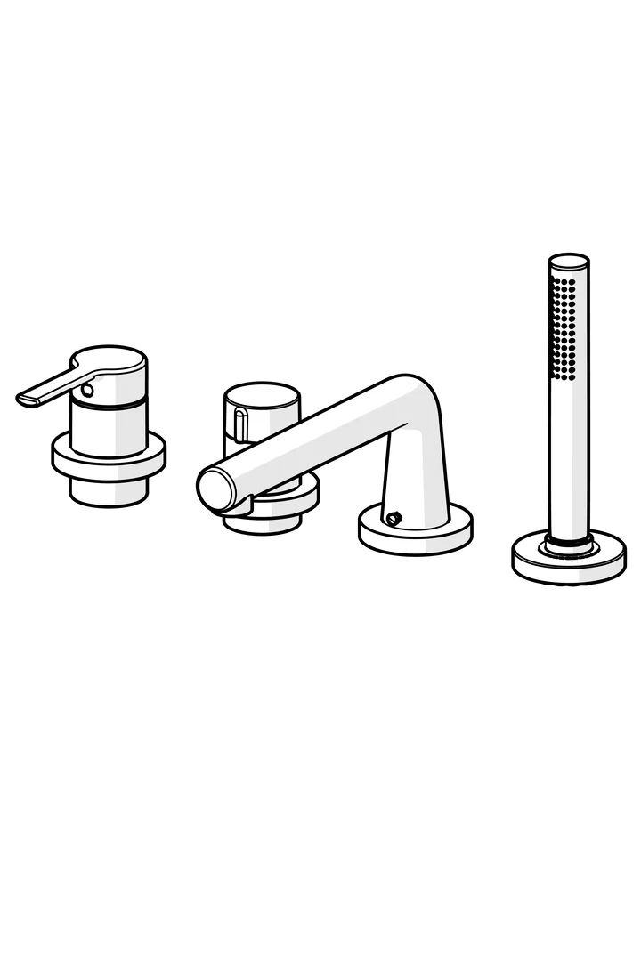 HansaDESIGNO Style Wannenarmatur, Einhebelmischer Fertigmontageset für Wanne/Brause, Rosette rund 3-strahlig DN15 Chrom HansaDESIGNO Style Wannenarmatur, Einhebelmischer Fertigmontageset für Wanne/Brause, Rosette rund 3-strahlig DN15 Chrom