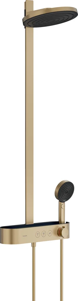 Hansgrohe Pulsify S Showerpipe 260 2jet mit Brausethermostat Aufputz BBR, Brushed Bronze, 233 mm Brausearmlänge, 48 mm Brausestangenbreite