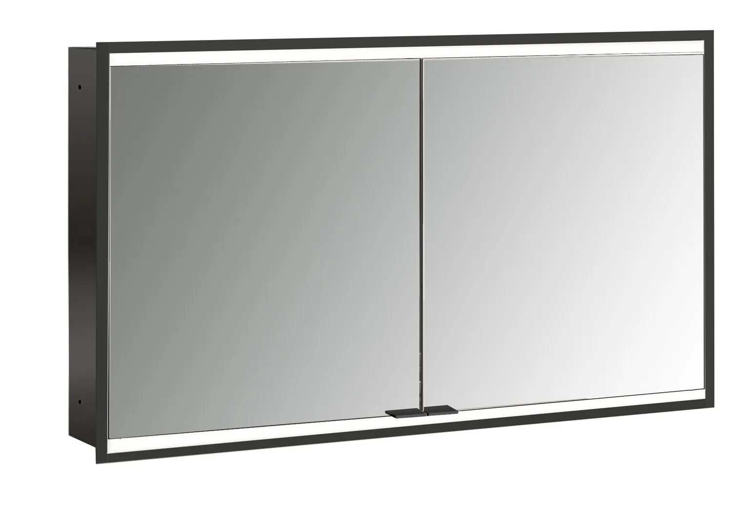 emco prime 2 emco asis PG2 LED-Lichtspiegelschrank prime2 FaceliftUnterputz 1200 mm schwarzRückwand verspiegelt