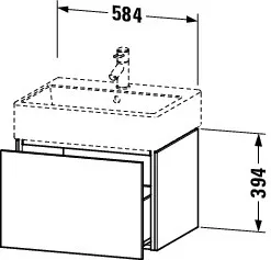 Duravit Waschtischunterschrank wandhängend „L-Cube“ 58,4 × 39,4 × 45,9 cm