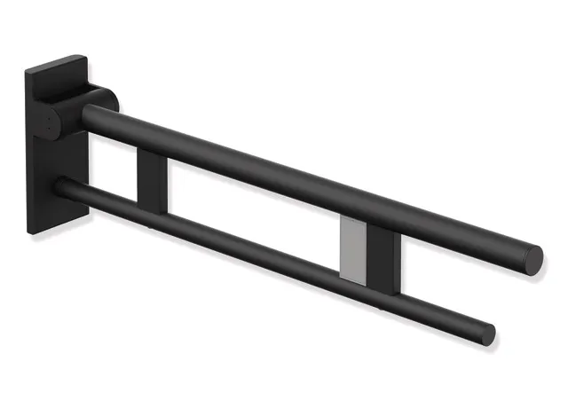 HEWI System 900 Stützklappgriff Duo, Design A, Edelstahl, schwarz tiefmatt HEWI System 900 Stützklappgriff Duo, Design A, Edelstahl, schwarz tiefmatt