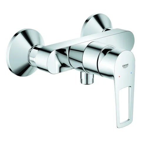 Einhand-Brausebatterie BauLoop 23633_1, Wandmontage, mit Temperaturbegrenzer, S-Anschlüsse, eigensicher, chrom Einhand-Brausebatterie BauLoop 23633_1, Wandmontage, mit Temperaturbegrenzer, S-Anschlüsse, eigensicher, chrom