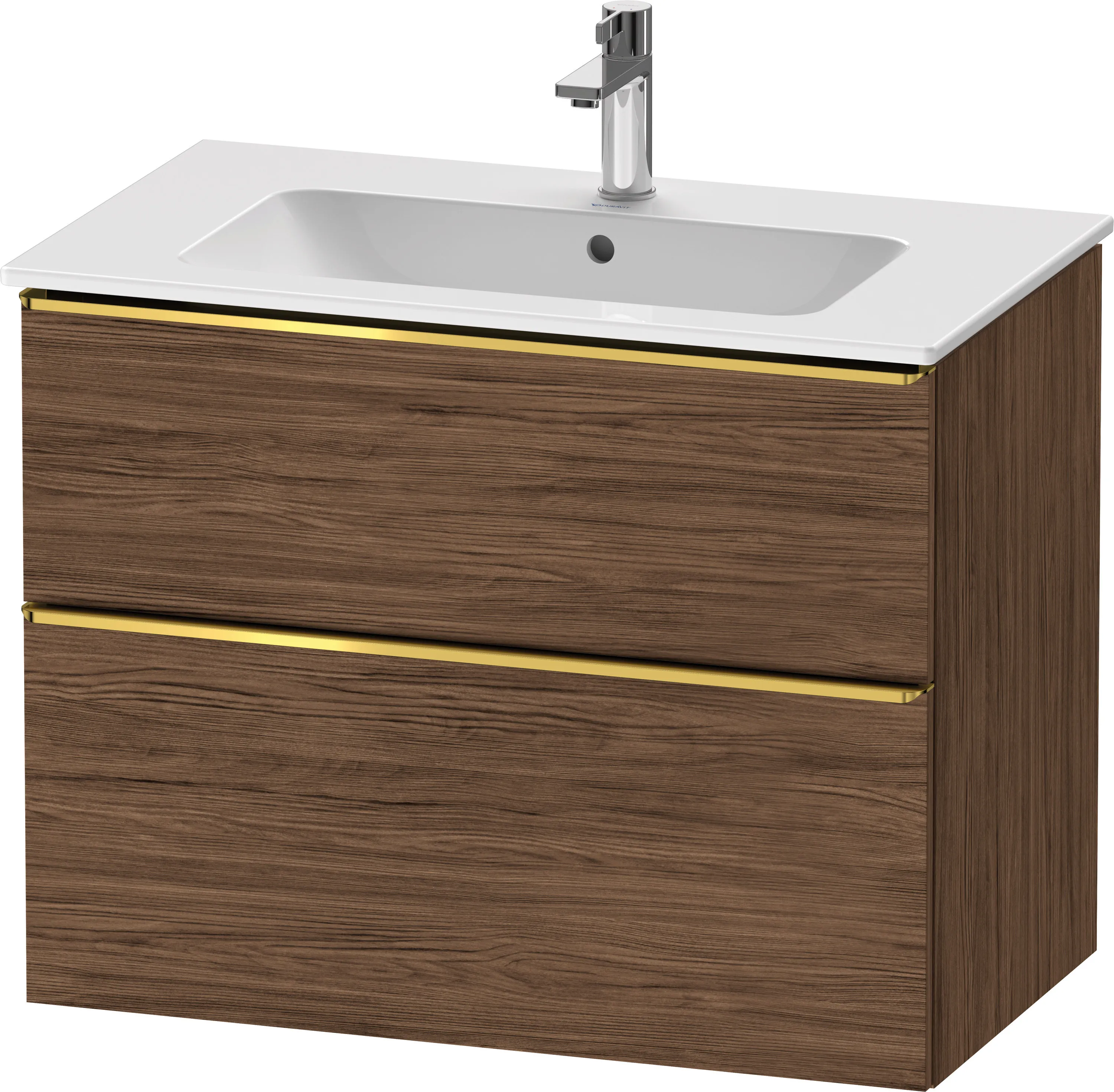Duravit Waschtischunterschrank wandhängend „D-Neo“ 81 × 62,5 × 46,2 cm Nussbaum Dunkel