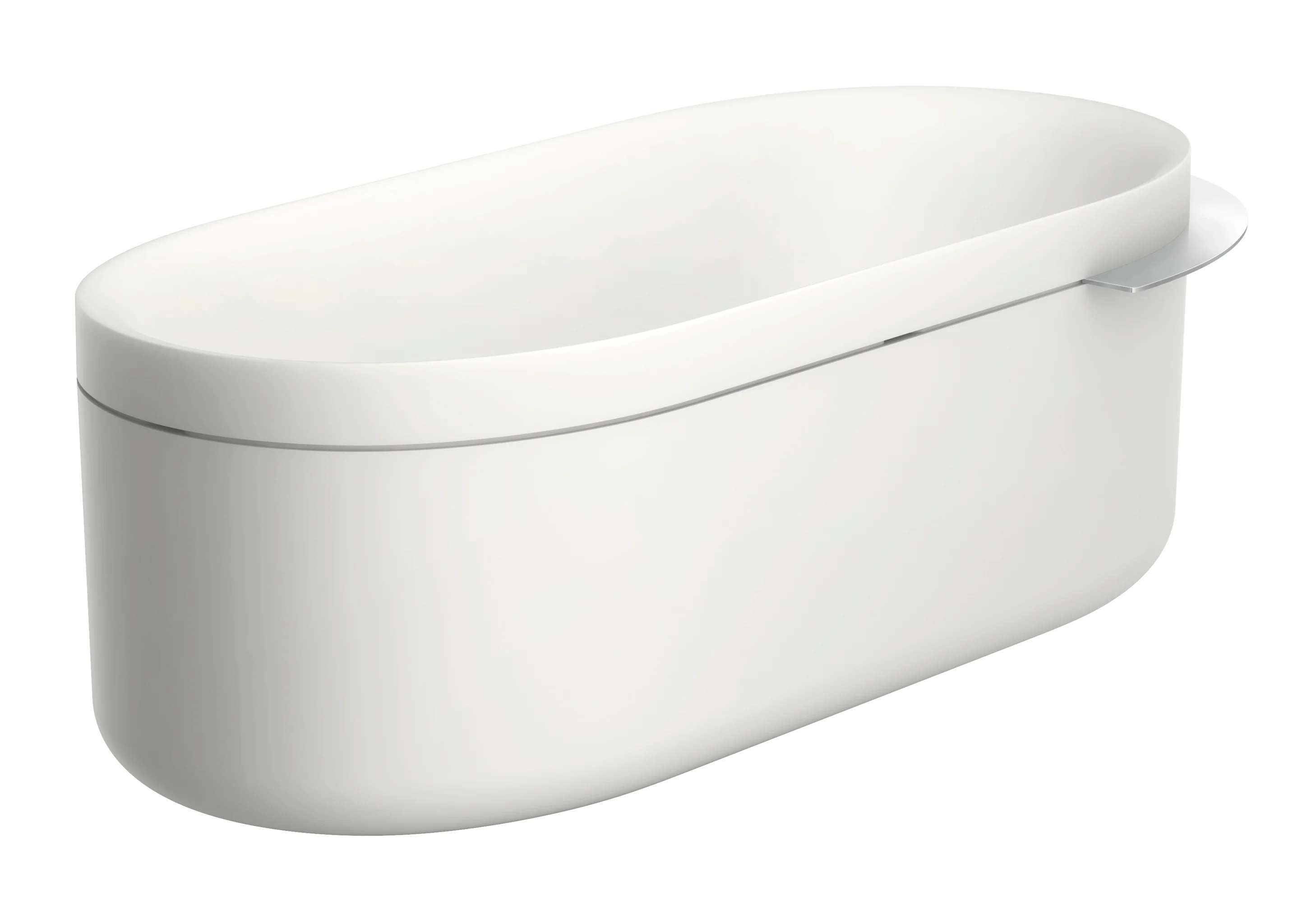 Hansgrohe AXOR Suite Badewanne, freistehend, weiß-chrom, 1900 x 850 mm, Einstiegshöhe 631 mm, Füllhöhe ca. 355 mm, Liegefläche 1685 x 627 mm