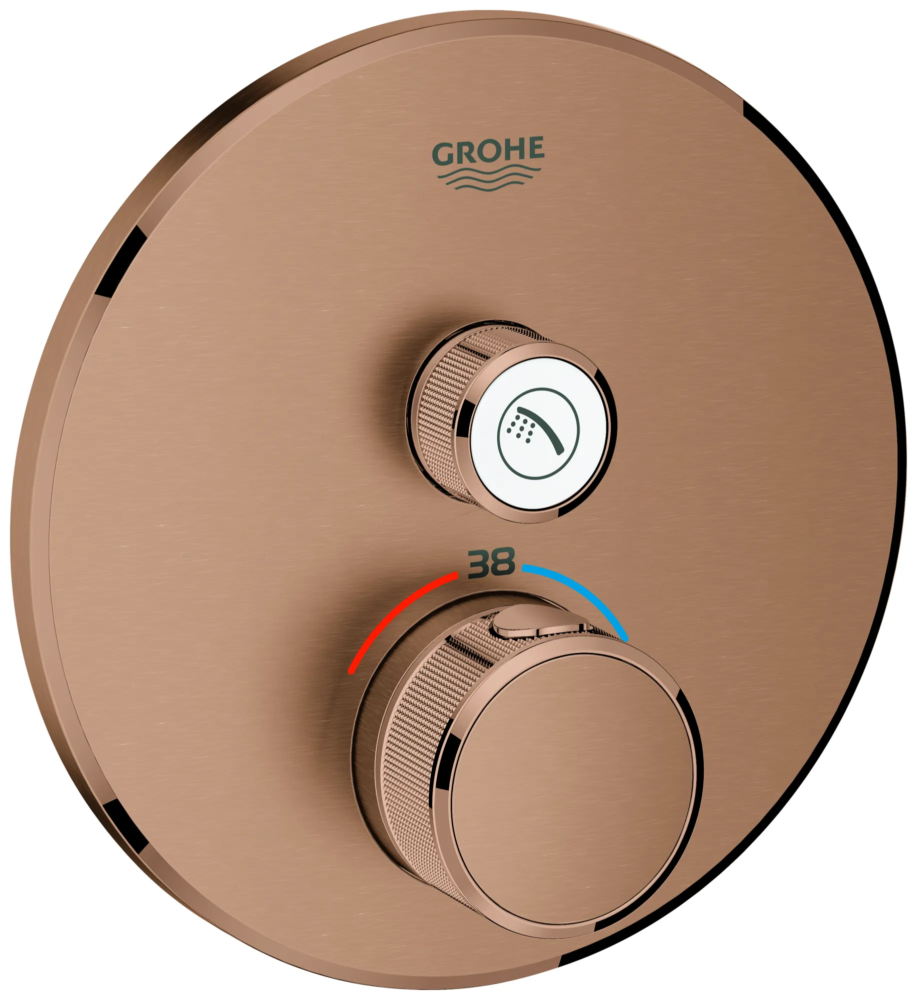 Thermostat Grohtherm SmartControl 29118, mit einem Absperrventil, Fertigmontageset für Rapido SmartBox, Wandrosette rund, chrom Thermostat Grohtherm SmartControl 29118, mit einem Absperrventil, Fertigmontageset für Rapido SmartBox, Wandrosette rund, chrom