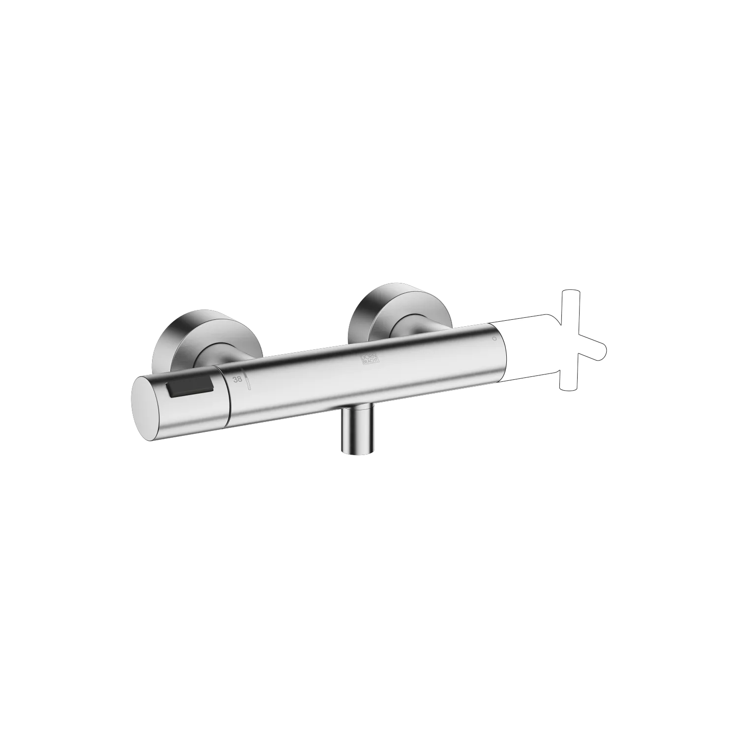 Dornbracht Brause-Thermostat für Wandmontage, SERIENNEUTRAL Chrom gebürstet, mit FlowReduce-Funktion, Anschluss 1/2", Brauseabgang 3/8" Dornbracht Brause-Thermostat für Wandmontage, SERIENNEUTRAL Chrom gebürstet, mit FlowReduce-Funktion, Anschluss 1/2", Brauseabgang 3/8"