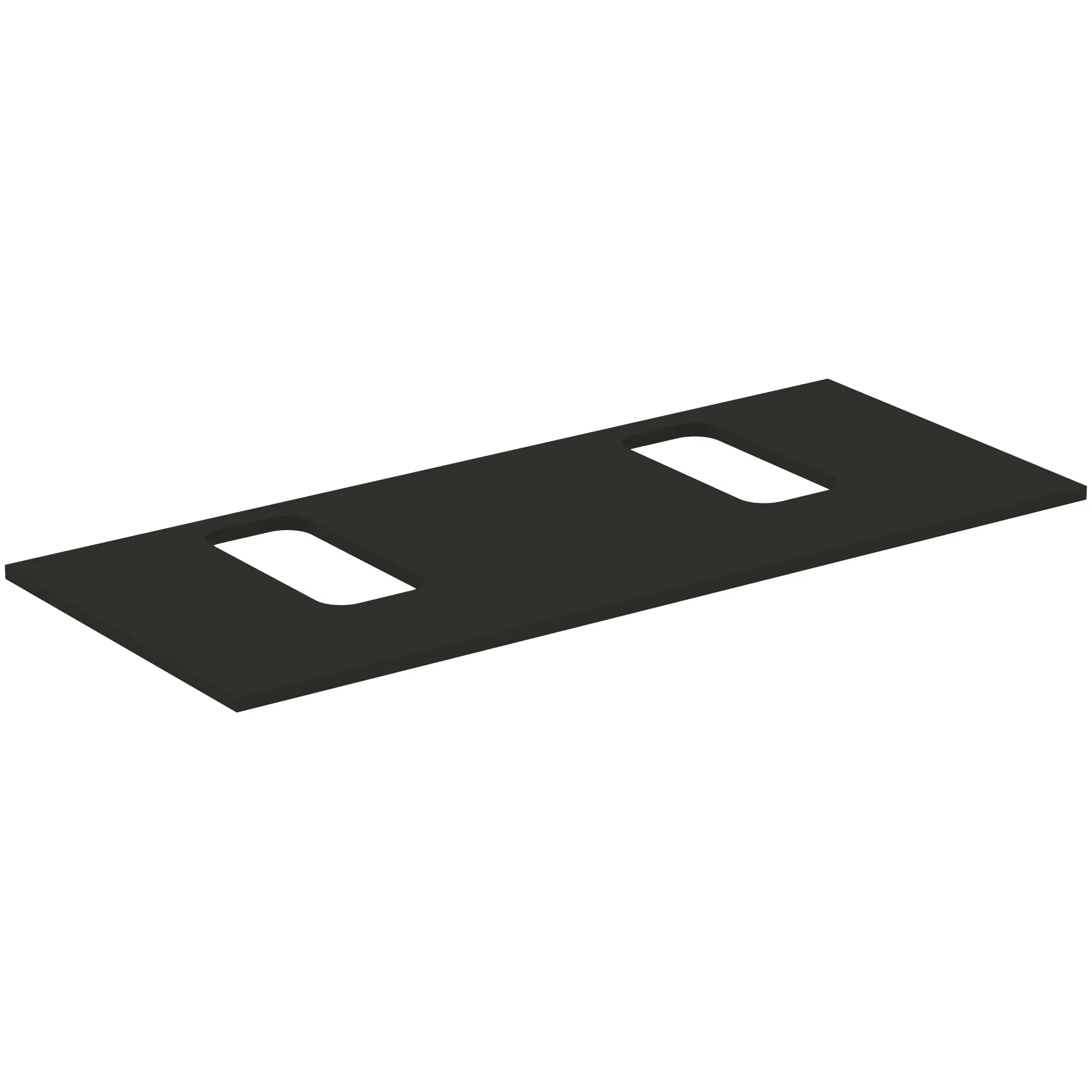 Waschtischplatte i.life B je ein Ausschnitt rechts und links für zwei Wand-Waschtische 1202x507x18mm Weiß matt