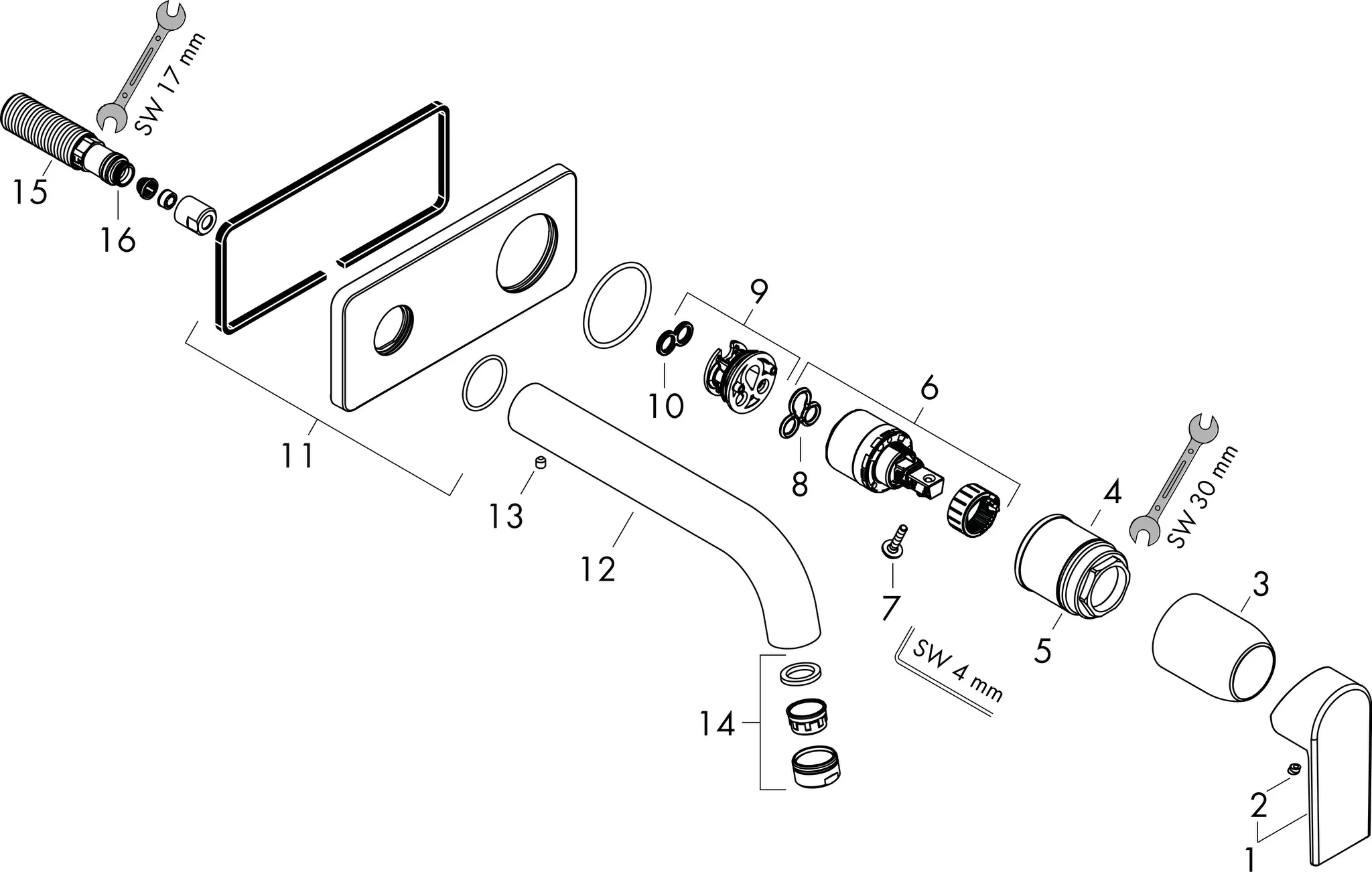 2-Loch Waschtischmischer Unterputz Vernis Shape F-Set chrom 2-Loch Waschtischmischer Unterputz Vernis Shape F-Set chrom