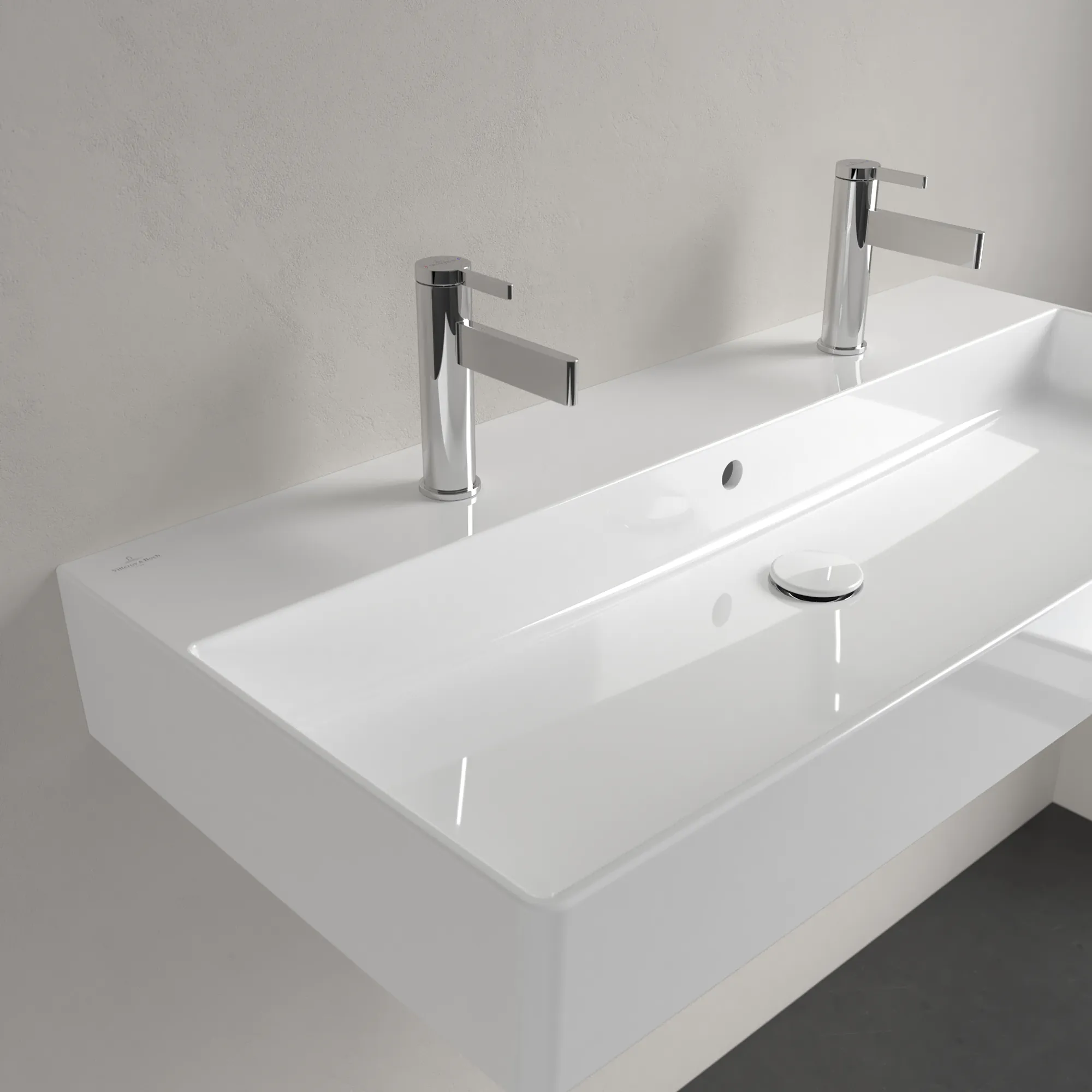 Villeroy & Boch Memento 2.0 Wandwaschbecken, Rechteck, Weiß Alpin, 1000x470x135 mm, TitanCeram, mit Überlauf Villeroy & Boch Memento 2.0 Wandwaschbecken, Rechteck, Weiß Alpin, 1000x470x135 mm, TitanCeram, mit Überlauf