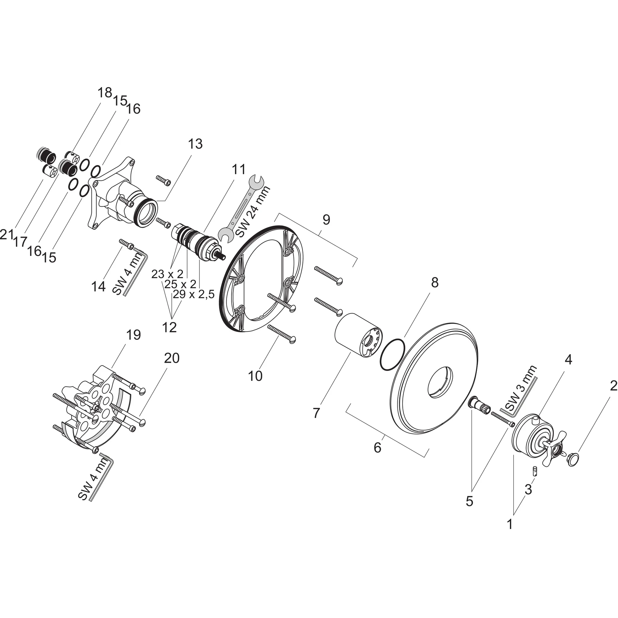 Thermostat Unterputz Axor Montreux Fertigset chrom