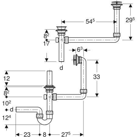 Geberit Anschlussgarnitur „Publica“ Modell 152703111 Geberit Anschlussgarnitur „Publica“ Modell 152703111