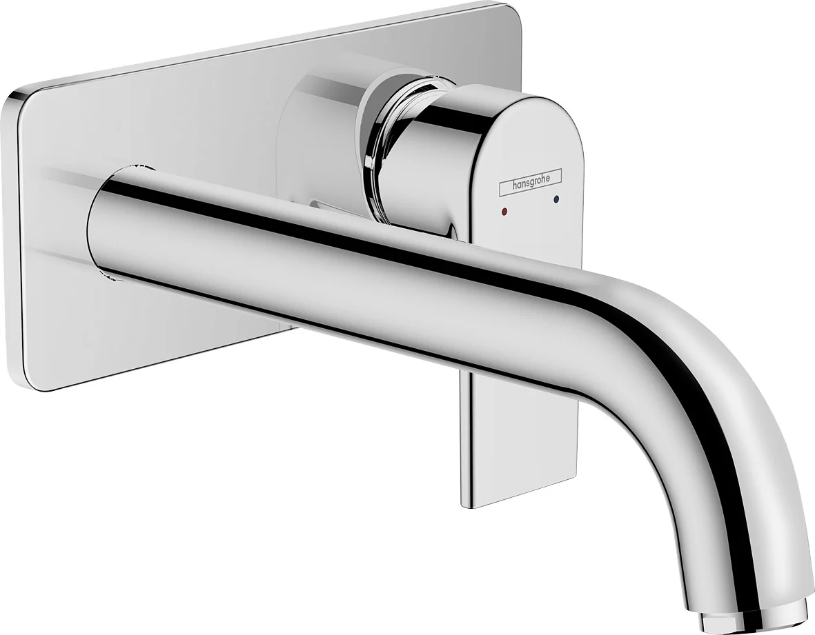 Hansgrohe Vernis Shape 2-Loch Waschtischmischer Unterputz, Chrom, Ausladung 207 mm, Hebelgriff, Normalstrahl, max. Durchfluss 5 l/min