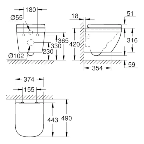 Wand-Tiefspül-WC-Set Euro Keramik 39693, mit Euro Keramik Wand-Tiefspül-WC kompakt und Euro Keramik WC-Sitz mit Deckel Soft Close, alpinweiß Wand-Tiefspül-WC-Set Euro Keramik 39693, mit Euro Keramik Wand-Tiefspül-WC kompakt und Euro Keramik WC-Sitz mit Deckel Soft Close, alpinweiß